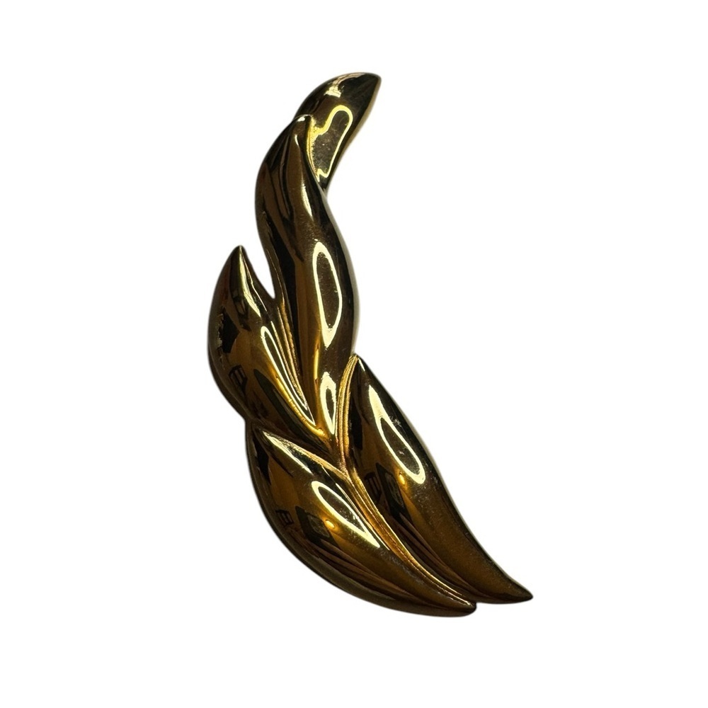 Givenchy Gold Tone Leaf Brooch Pin